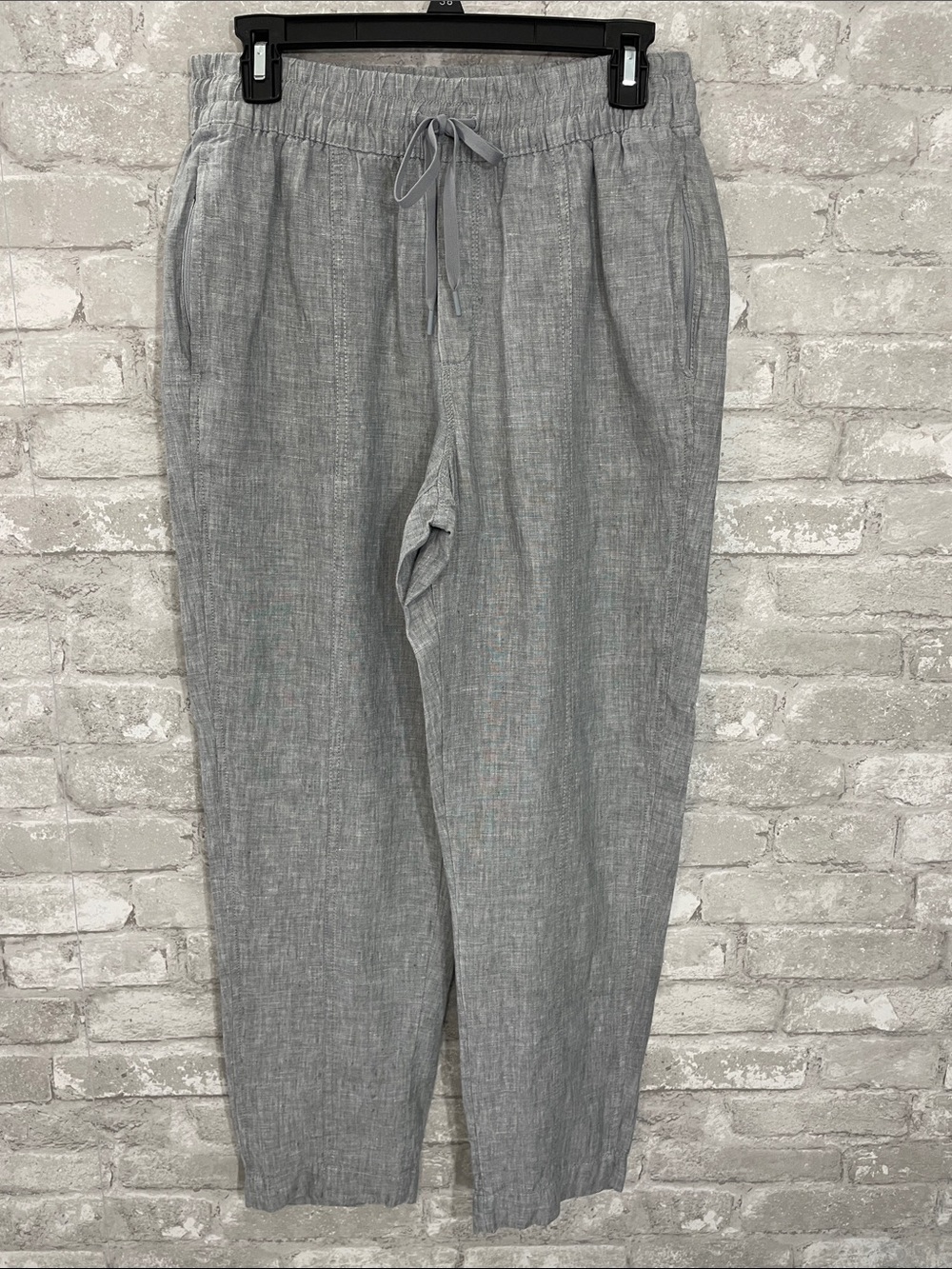 Athleta Retreat Linen Ankle Pant in Storm Cloud